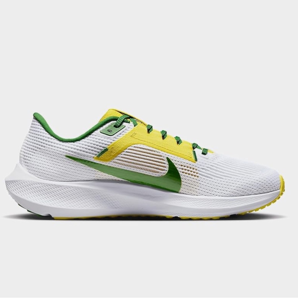 NWOT Oregon Ducks Nike Unisex Zoom Pegasus 40 Running Shoes-White Size 10 - Picture 4 of 15